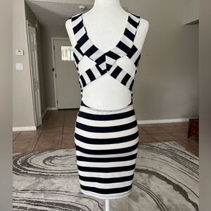 Papaya Mini Sleeveless Open Back Dress
